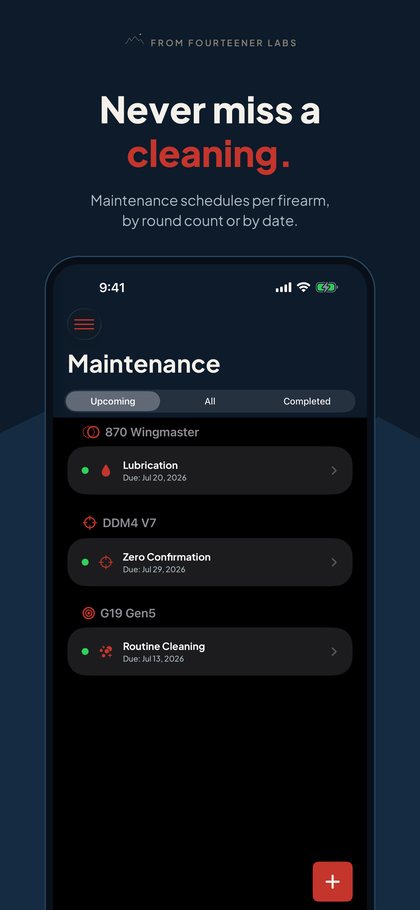 Range Stats maintenance — never miss a cleaning